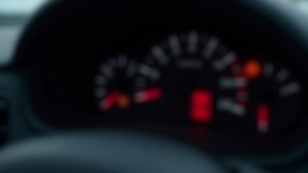 Car dashboard showing warning lights illuminated