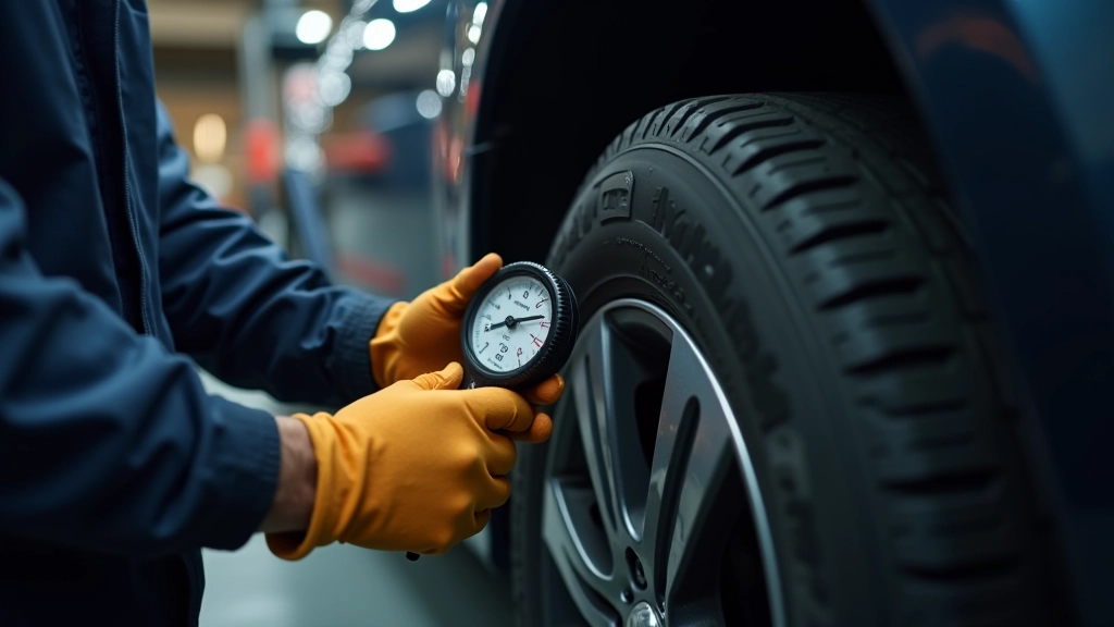 Tyre pressure and tread depth measurement