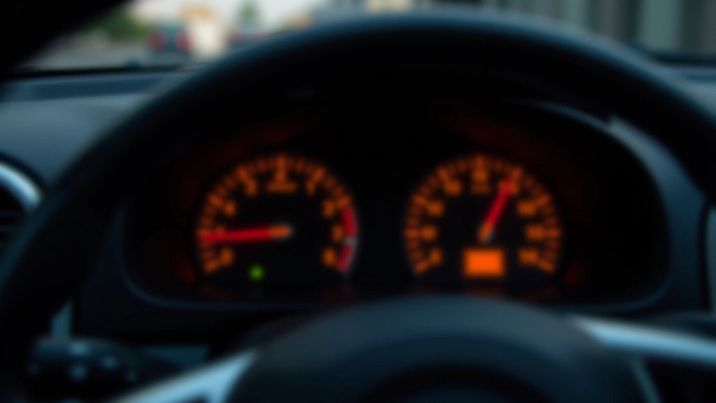 Amber warning lights on car dashboard showing check engine light and other yellow indicators
